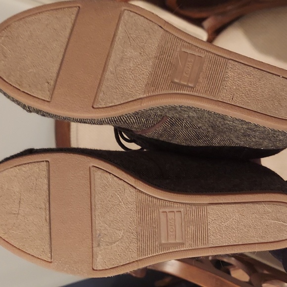 TOMS Desert Wedge Herringbone Chevron Booties Army Green/Gray 8.5 - Picture 5 of 5